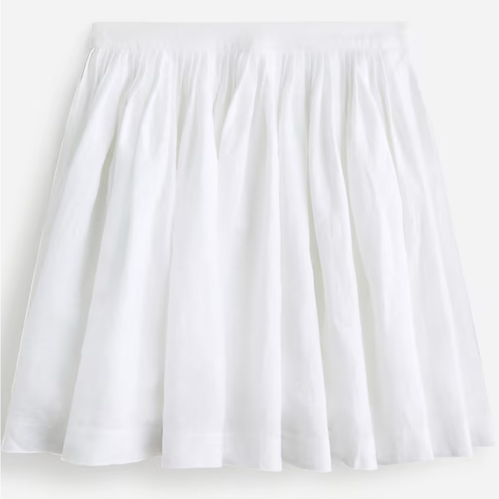 JCREW Linen Mini Skirt (White, 8)